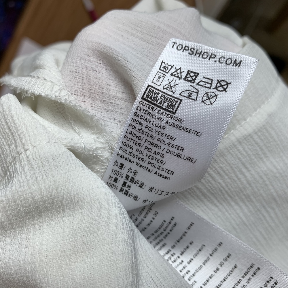 Topshop Women's Solid White Blouse Asymmetrical N… - image 5